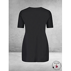 Plus Basics  Shirt Tee V-Neck Zwart